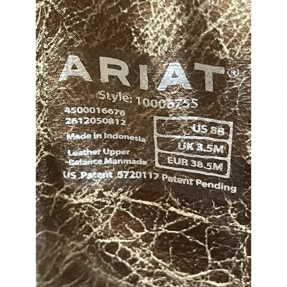 Womens Ariat 10006755 Brown Leather Cowboy Boots 8 B Good Used Condition - Picture 15 of 15